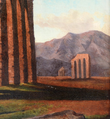 Quadro a olio su tela di Sebastiano PANUNZI, Solitudine. Italia, Secondo Ottocento