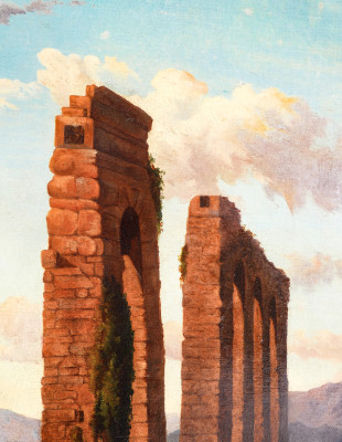 Quadro a olio su tela di Sebastiano PANUNZI, Solitudine. Italia, Secondo Ottocento