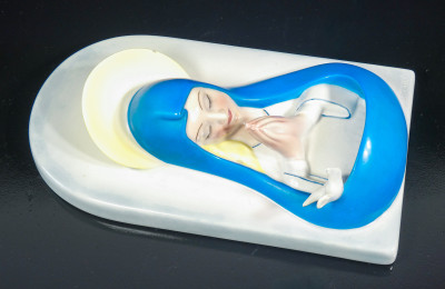 Acquasantiera in ceramica di Pietro SPERTINI per LENCI. Torino, Anni 30
