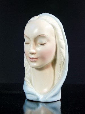 Scultura in ceramica C.I.A. Manna, Madonna sorriso, n. 101 Torino, Anni 40