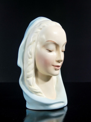 Scultura in ceramica C.I.A. Manna, Madonna sorriso, n. 101 Torino, Anni 40