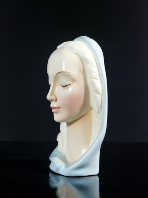 Scultura in ceramica C.I.A. Manna, Madonna sorriso, n. 101 Torino, Anni 40