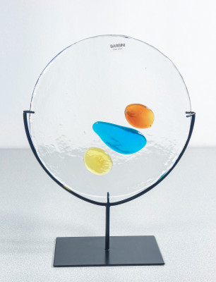 Scultura in vetro sonoro soffiato, design Alfredo BARBINI. Murano, Anni 70