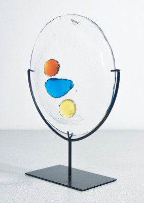 Scultura in vetro sonoro soffiato, design Alfredo BARBINI. Murano, Anni 70