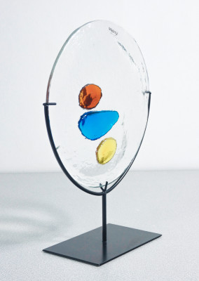 Scultura in vetro sonoro soffiato, design Alfredo BARBINI. Murano, Anni 70