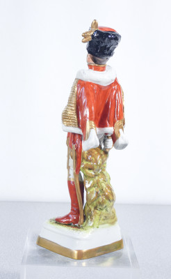 Scultura raffigurante Eugène de Beauharnais, BOURDOIS & BLOCH in porcellana dipinta a mano. Francia, Primo Novecento