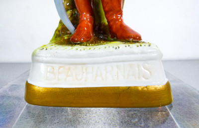 Scultura raffigurante Eugène de Beauharnais, BOURDOIS & BLOCH in porcellana dipinta a mano. Francia, Primo Novecento