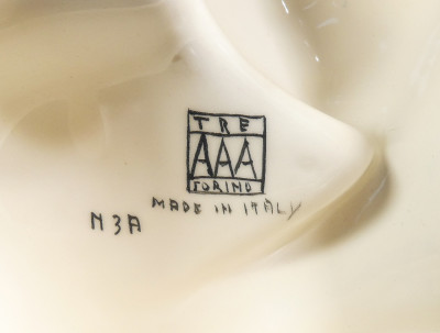 Scultura in ceramica Santa, manifattura TRE A.A.A. Torino, Anni 30