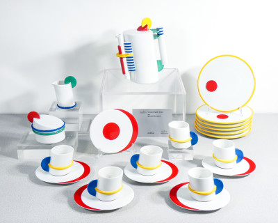 Servizio da caffé Color, design Marcello MORANDINI per ROSENTHAL, scatola e certificato originali. Germania, 1989