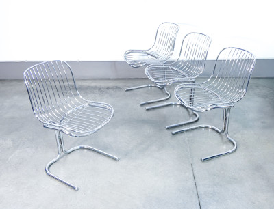 Set di quattro sedie Radiofreccia, design Gastone RINALDI per RIMA. Italia, Anni 70