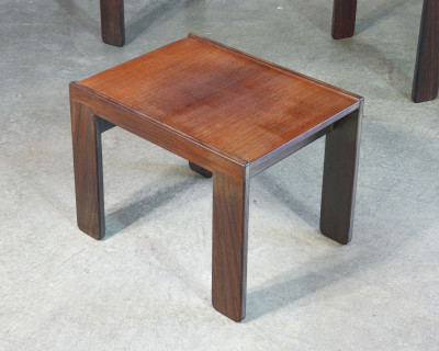 Tris di tavolini estraibili mod. 777, design Afra & Tobia SCARPA per CASSINA. Italia, Anni 60