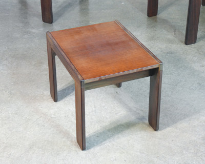 Tris di tavolini estraibili mod. 777, design Afra & Tobia SCARPA per CASSINA. Italia, Anni 60