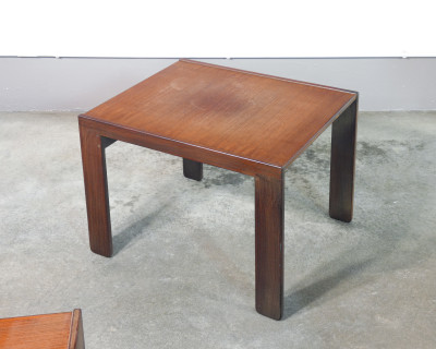 Tris di tavolini estraibili mod. 777, design Afra & Tobia SCARPA per CASSINA. Italia, Anni 60