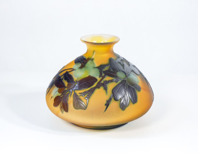 Vaso in vetro firmato Émile GALLÉ Art Nouveau. Francia, Secondo Ottocento