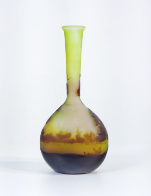 Vaso in vetro firmato Émile GALLÉ Art Nouveau. Francia, Secondo Ottocento