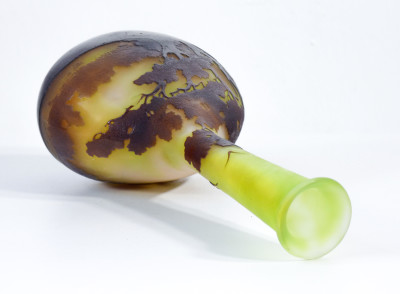 Vaso in vetro firmato Émile GALLÉ Art Nouveau. Francia, Secondo Ottocento